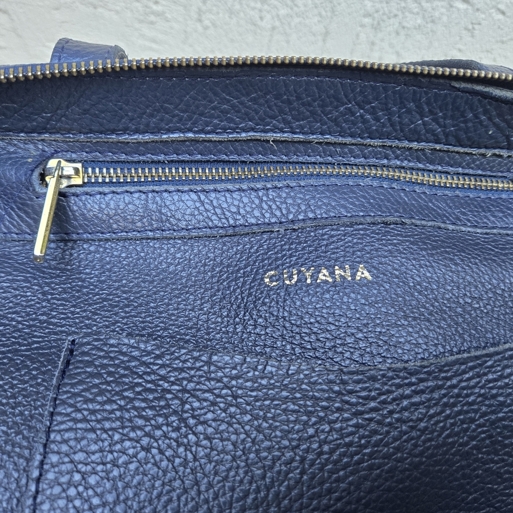 Cuyana Navy Leather Suede Small Tote Bag without Removable Strap - Picture 9 of 16